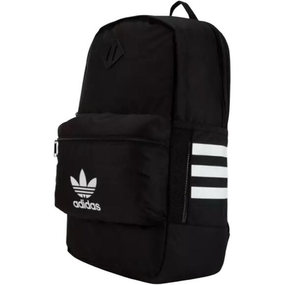 Adidas Originals Base Black White Stripes Large Backpack - Picture 1 of 16